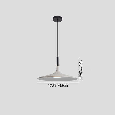 Contemporary Scandinavian Iron Cement Round LED Pendant Light For Dining Room