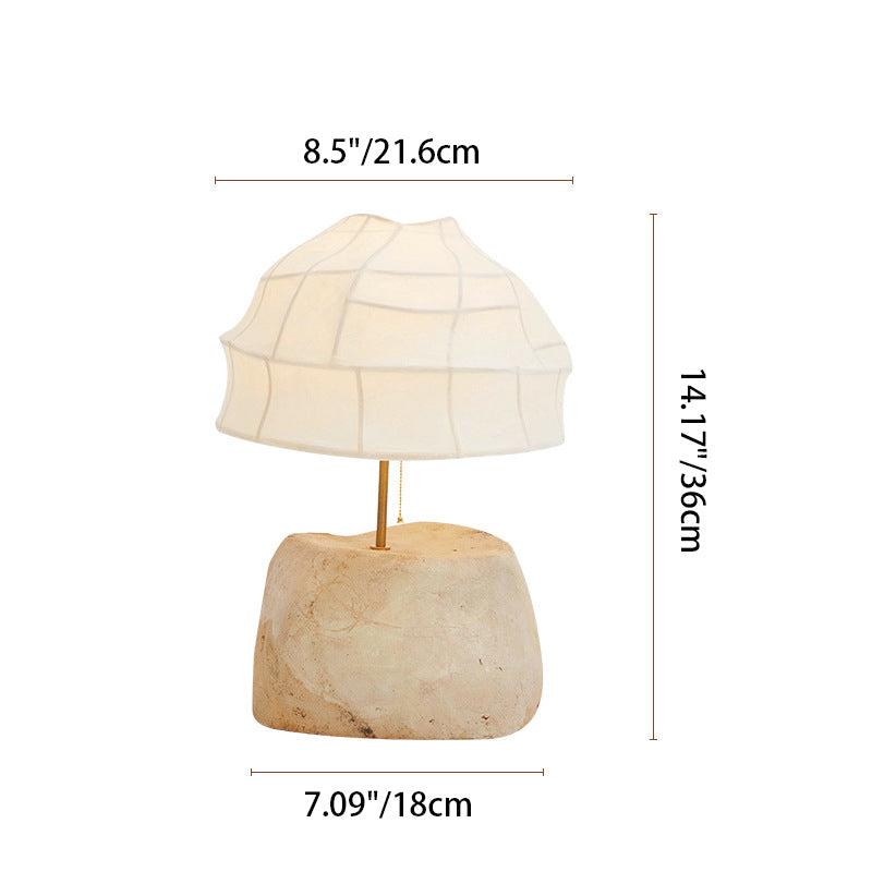 Traditional French Silk Round Shade Resin Base 1-Light Table Lamp For Bedroom