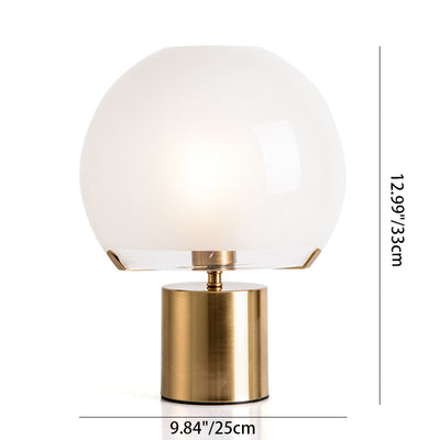 Contemporary Nordic Glass Ball Shade Hardware 1-Light Table Lamp For Study