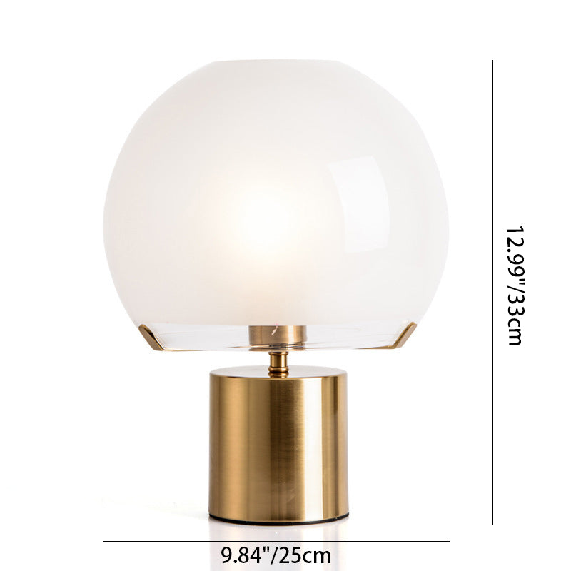 Contemporary Nordic Glass Ball Shade Hardware 1-Light Table Lamp For Study