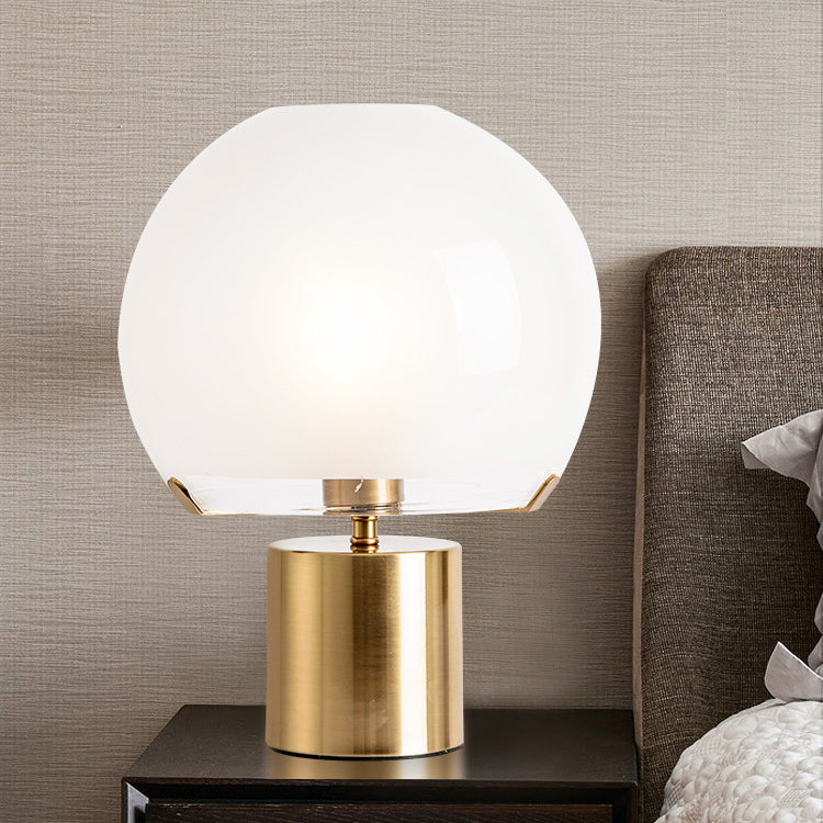 Contemporary Nordic Glass Ball Shade Hardware 1-Light Table Lamp For Study