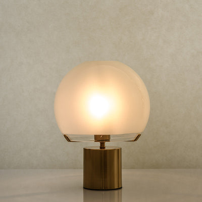 Contemporary Nordic Glass Ball Shade Hardware 1-Light Table Lamp For Study