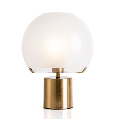 Contemporary Nordic Glass Ball Shade Hardware 1-Light Table Lamp For Study