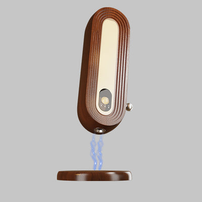 Modern Simplicity Solid Wood Oval Magnetic LED Intelligent Sensing Table Lamp For Bedroom