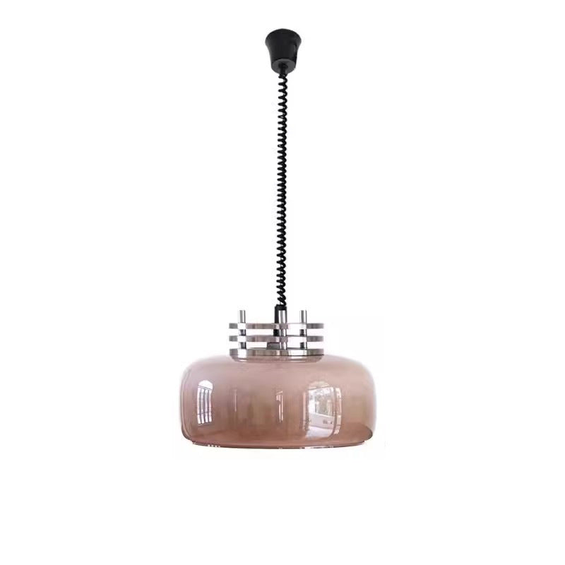 Contemporary Nordic Glass Round Shade Hardware 1-Light Pendant Light For Living Room