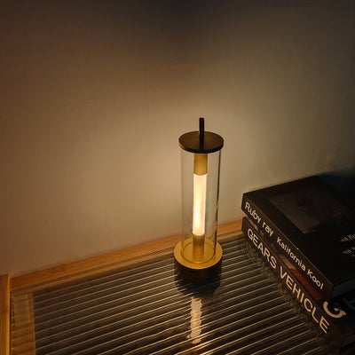 Modern Simplicity USB Rechargeable Column Hardware LED Table Lamp Night Light For Bedroom