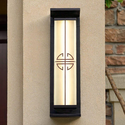 Contemporary Industrial Rectangular Aluminum Stainless Steel LED Outdoor Solar Wall Sconce Lamp For Outdoor Patio