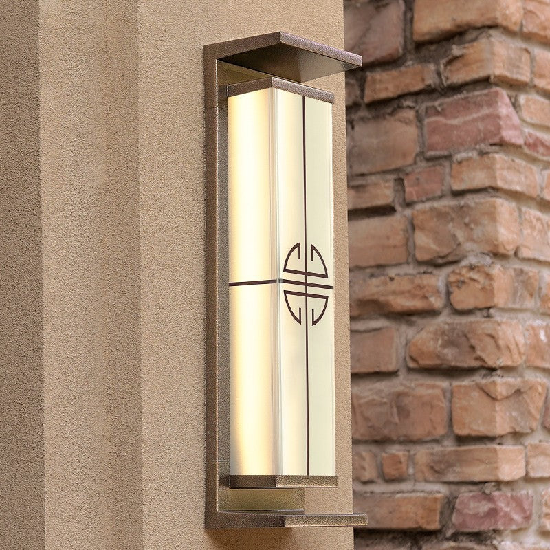 Contemporary Industrial Rectangular Aluminum Stainless Steel LED Outdoor Solar Wall Sconce Lamp For Outdoor Patio