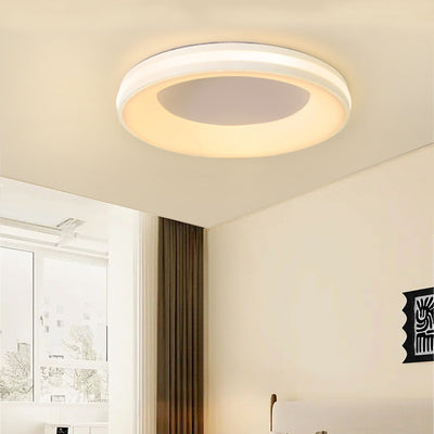 Modern Minimalist Geometric Circle Acrylic Iron LED Flush Mount Ceiling Light For Living Room