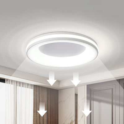 Modern Minimalist Geometric Circle Acrylic Iron LED Flush Mount Ceiling Light For Living Room