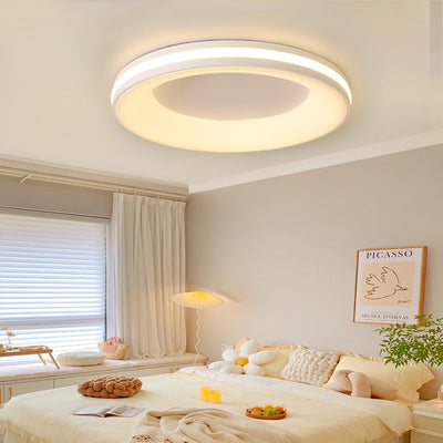 Modern Minimalist Geometric Circle Acrylic Iron LED Flush Mount Ceiling Light For Living Room