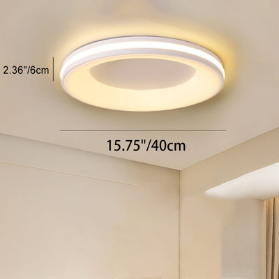 Modern Minimalist Geometric Circle Acrylic Iron LED Flush Mount Ceiling Light For Living Room