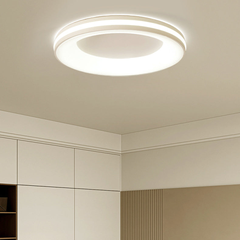 Modern Minimalist Geometric Circle Acrylic Iron LED Flush Mount Ceiling Light For Living Room