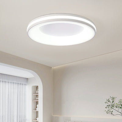 Modern Minimalist Geometric Circle Acrylic Iron LED Flush Mount Ceiling Light For Living Room