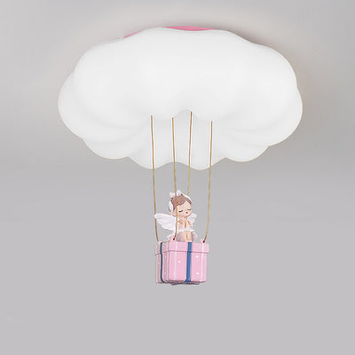 Contemporary Creative Resin Fairy Decor PE Cloud Shade LED Kids Flush Mount Ceiling Light For Bedroom