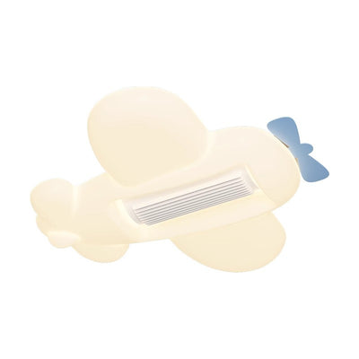 Contemporary Creative Cartoon Airplane Cloud PE Shade LED Kids Flush Mount Ceiling Invisible Bladeless Fan Light For Bedroom