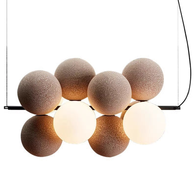 Contemporary Scandinavian Iron Acrylic Grapes Design 4-Light Chandelier For Living Room