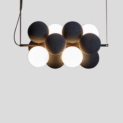 Contemporary Scandinavian Iron Acrylic Grapes Design 4-Light Chandelier For Living Room