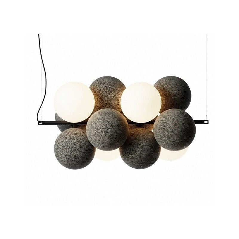 Contemporary Scandinavian Iron Acrylic Grapes Design 4-Light Chandelier For Living Room