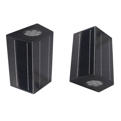 Contemporary Industrial Cuboid Aluminum LED Solar Outdoor Wall Sconce Lamp For Garden