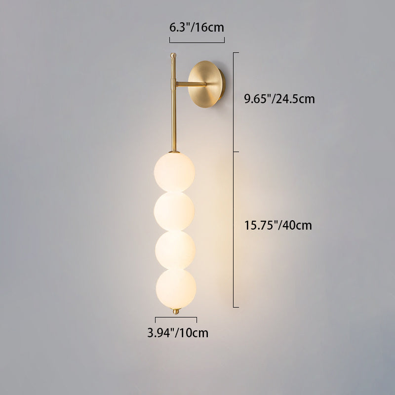 Contemporary Scandinavian Full Copper PE Gourd Skewer Shade LED Wall Sconce Lamp For Living Room