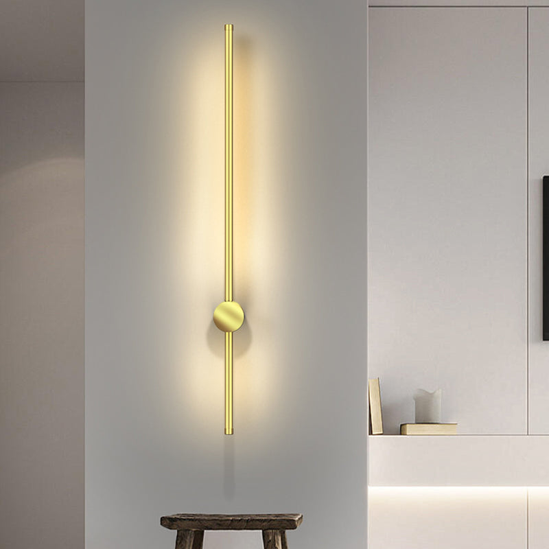 Modern Minimalist Aluminum Geometric Straight Line LED Wall Sconce Lamp For Living Room