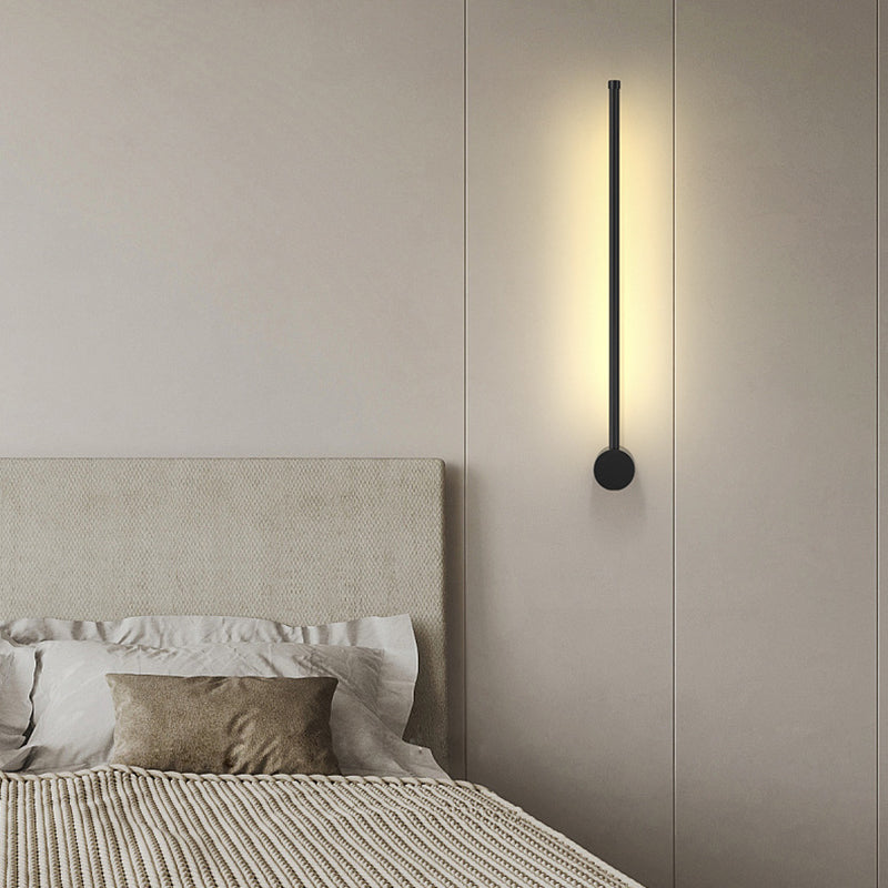 Modern Minimalist Aluminum Geometric Straight Line LED Wall Sconce Lamp For Living Room