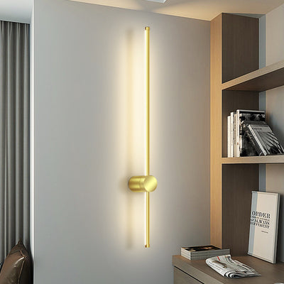 Modern Minimalist Aluminum Geometric Straight Line LED Wall Sconce Lamp For Living Room