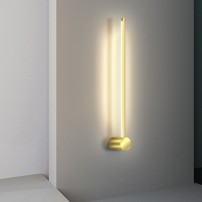 Modern Minimalist Aluminum Geometric Straight Line LED Wall Sconce Lamp For Living Room