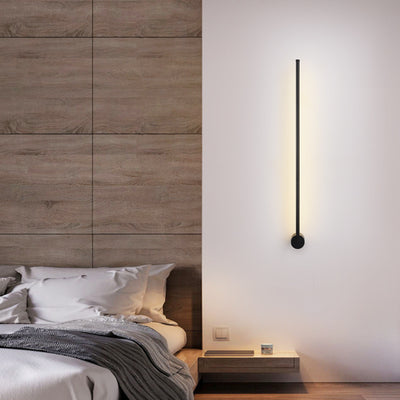 Modern Minimalist Aluminum Geometric Straight Line LED Wall Sconce Lamp For Living Room