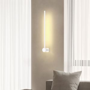 Modern Minimalist Aluminum Geometric Straight Line LED Wall Sconce Lamp For Living Room