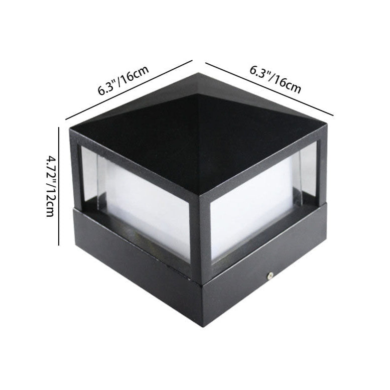 Contemporary Industrial Aluminum PC Square Waterproof LED Outdoor Post Light For Garden