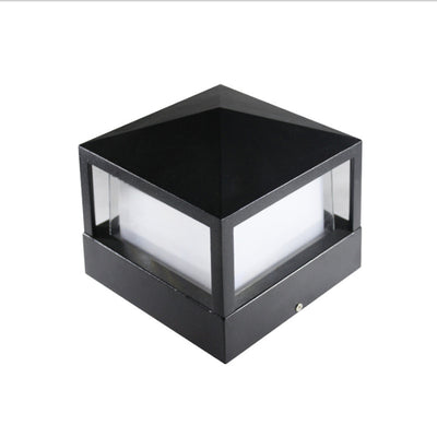 Contemporary Industrial Aluminum PC Square Waterproof LED Outdoor Post Light For Garden