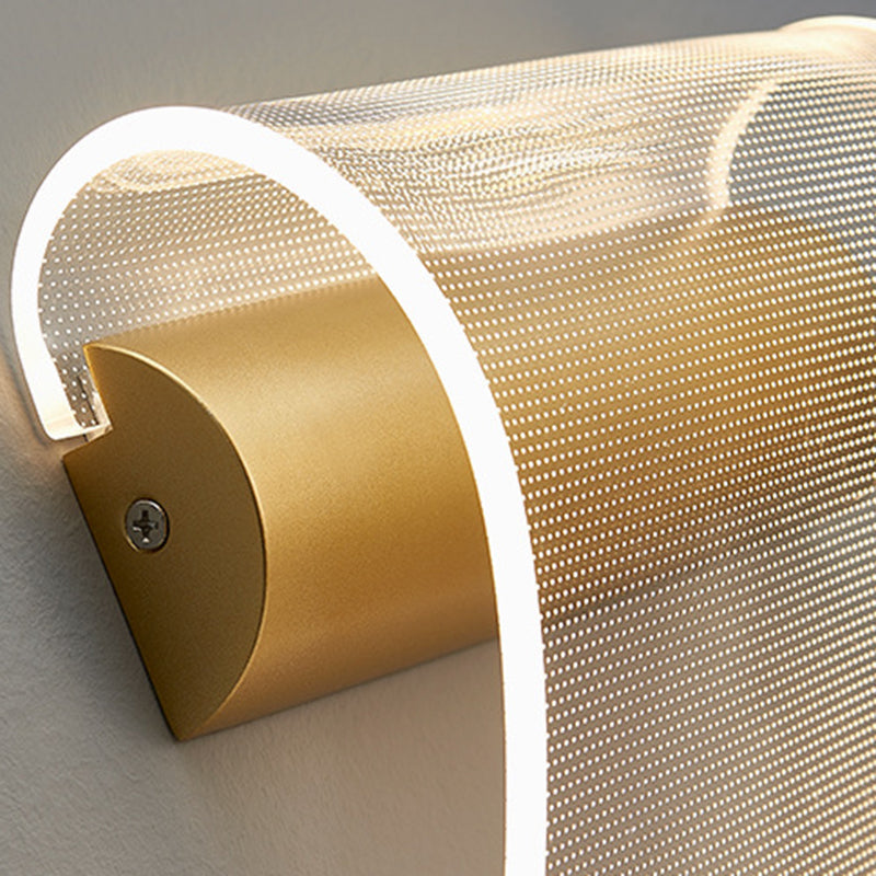 Contemporary Creative Corrugated Acrylic Shade Hardware LED Wall Sconce Lamp For Living Room