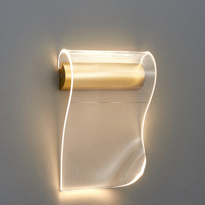 Contemporary Creative Corrugated Acrylic Shade Hardware LED Wall Sconce Lamp For Living Room