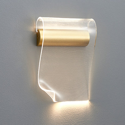 Contemporary Creative Corrugated Acrylic Shade Hardware LED Wall Sconce Lamp For Living Room