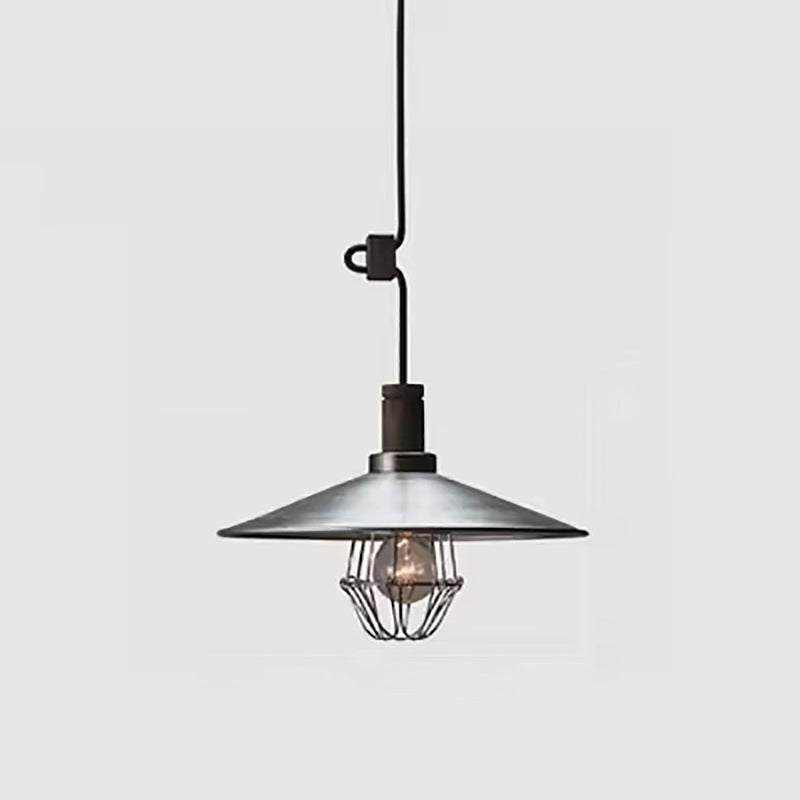 Contemporary Nordic Iron Frame Conical Solid Wood 1-Light Pendant Light For Living Room