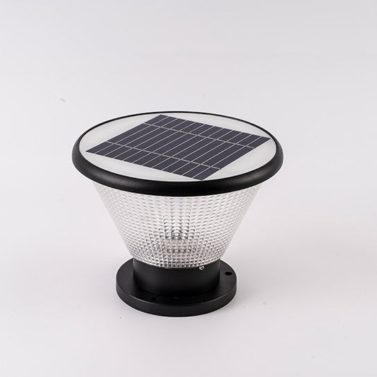 Contemporary Industrial Aluminum Acrylic Round Waterproof LED Outdoor Post Light For Garden