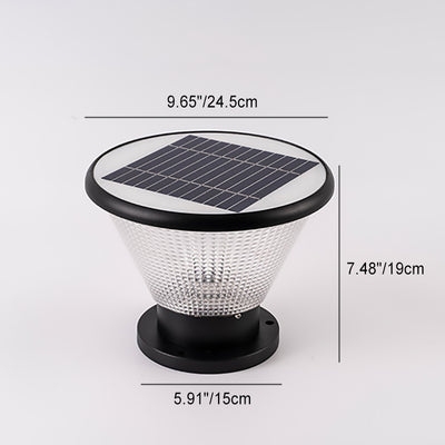 Contemporary Industrial Aluminum Acrylic Round Waterproof LED Outdoor Post Light For Garden