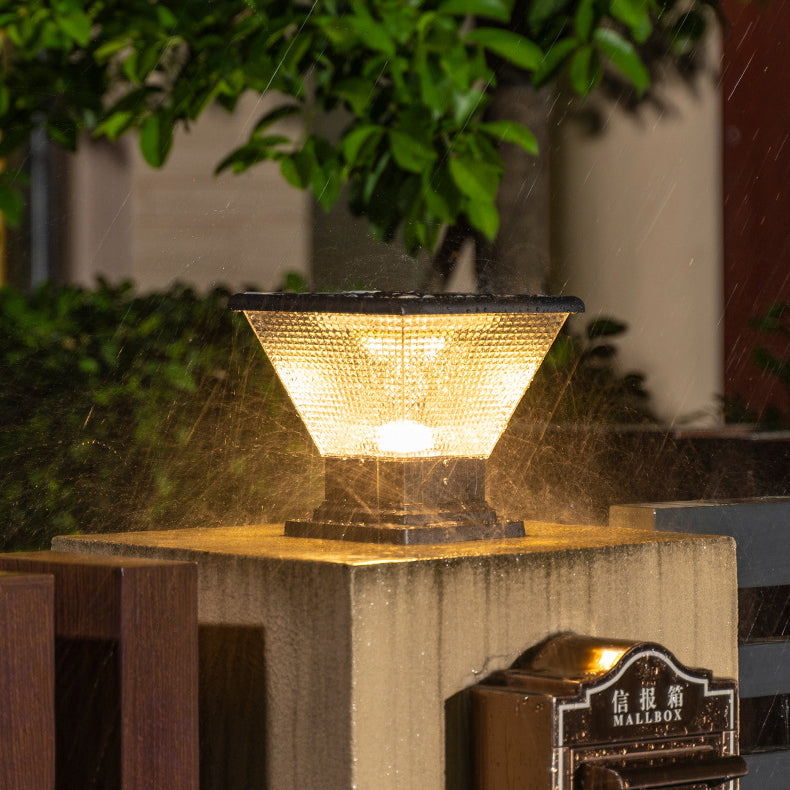 Contemporary Industrial Aluminum Acrylic Round Waterproof LED Outdoor Post Light For Garden