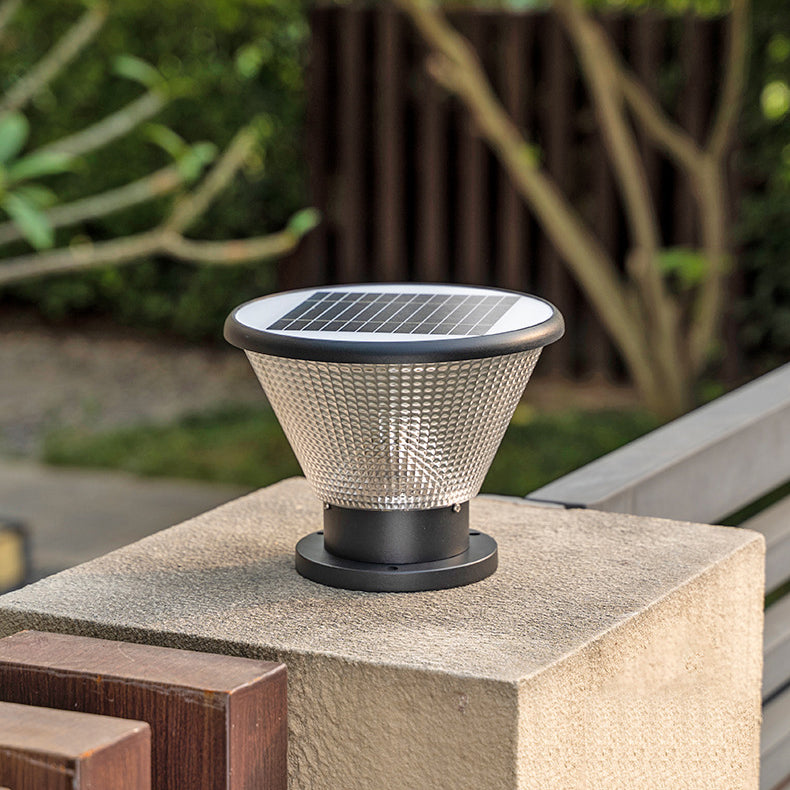 Contemporary Industrial Aluminum Acrylic Round Waterproof LED Outdoor Post Light For Garden