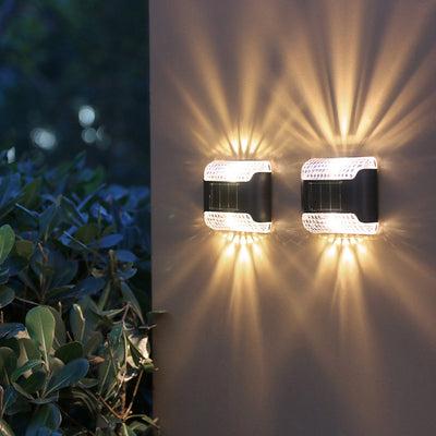 Lámpara de aplique de pared LED de aluminio y PC curva rectangular impermeable creativa contemporánea para patio exterior 