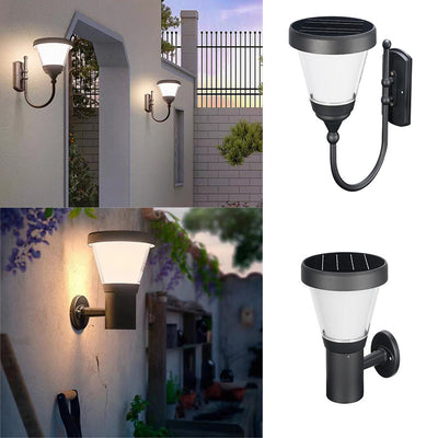 Lámpara de aplique de pared LED de aluminio y PC curva rectangular impermeable creativa contemporánea para patio exterior 