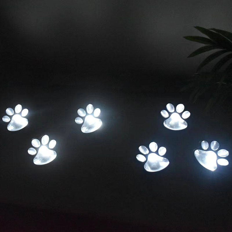 Contemporary Creative Animal Dog Paw Print LED Solar Outdoor Lawn Landscape Light For Garden