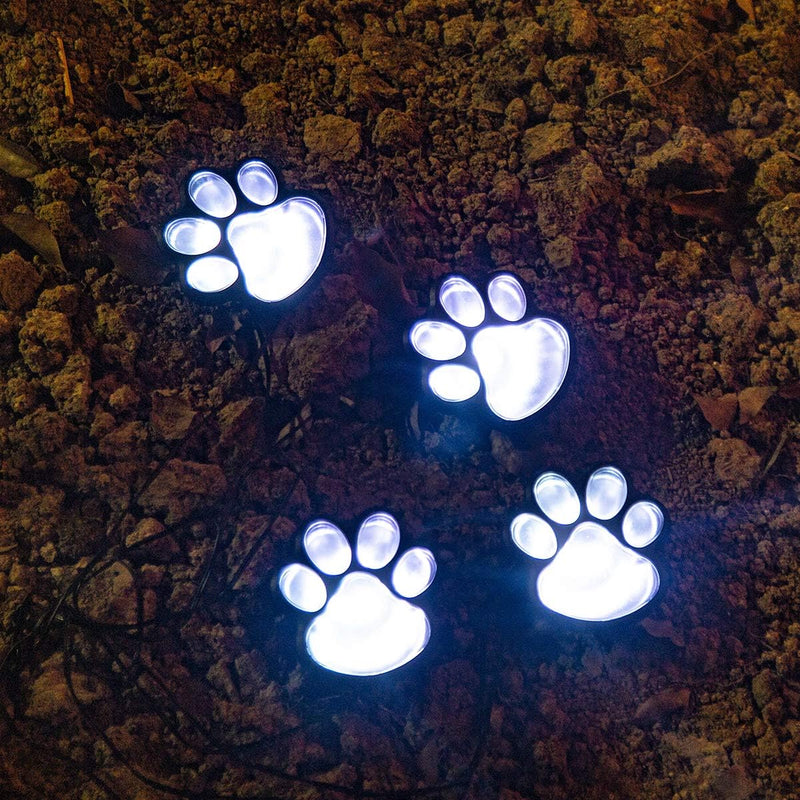 Contemporary Creative Animal Dog Paw Print LED Solar Outdoor Lawn Landscape Light For Garden