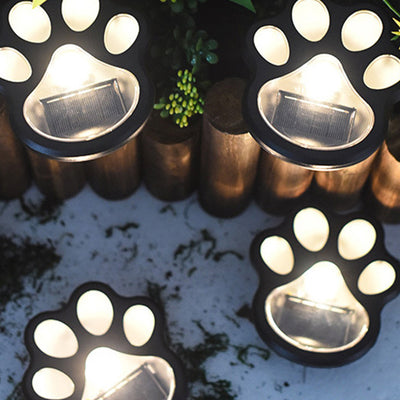 Contemporary Creative Animal Dog Paw Print LED Solar Outdoor Lawn Landscape Light For Garden