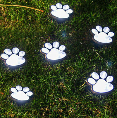 Contemporary Creative Animal Dog Paw Print LED Solar Outdoor Lawn Landscape Light For Garden