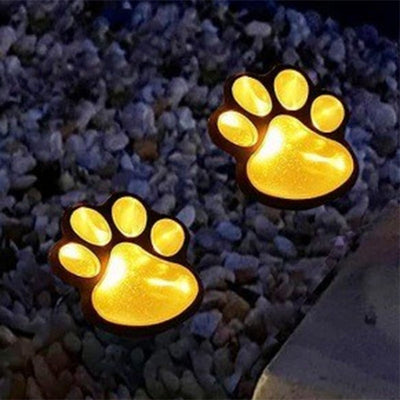 Contemporary Creative Animal Dog Paw Print LED Solar Outdoor Lawn Landscape Light For Garden