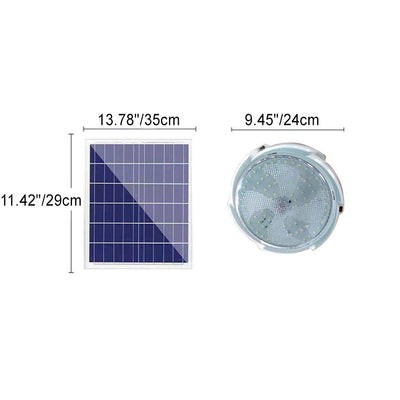 Modern Minimalist PVC Round LED Solar Waterproof Flush Mount Ceiling Light For Hallway