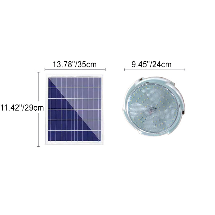 Modern Minimalist PVC Round LED Solar Waterproof Flush Mount Ceiling Light For Hallway